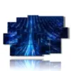 painting with abstract modern prints of blue light stree - version: 9 pannelli 171x108cm