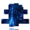 painting with abstract modern prints of blue light stree - version: 11 pannelli 171x150cm