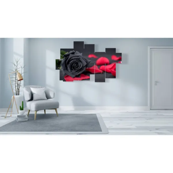 Ölb Passion der schwarzen und roten Rosen