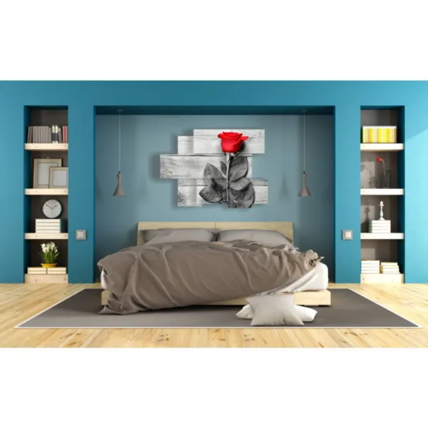 decorazioni con rosa rossa