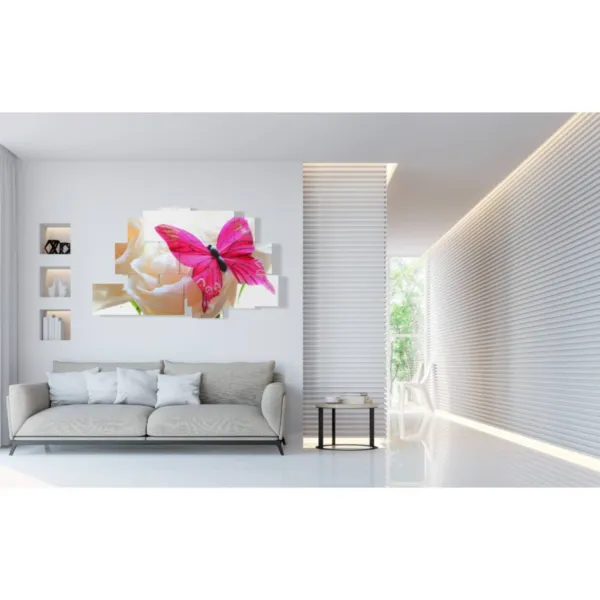 tableaux avec des fleurs et des papillons pour le bureau