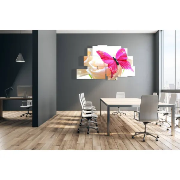 Tableaux avec des fleurs et des papillons pour la cuisine