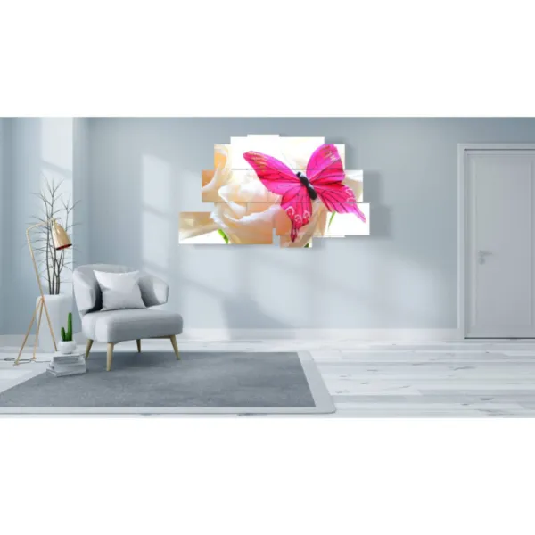 tableaux floraux et papillons