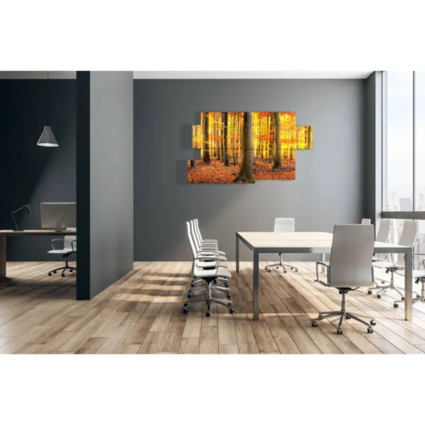 Autumn mountain paintings with yellow colors