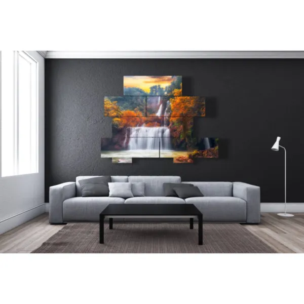 Autumn landscapes with waterfalls