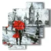 famous abstract paintings in romantic walk - version: 4 pannelli 77x78cm