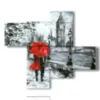 celebres tableaux abstraits en promenade romantique - version: 4 pannelli 115x98cm