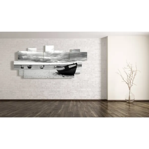 Cuadro de barco Riva en blanco y negro moderno