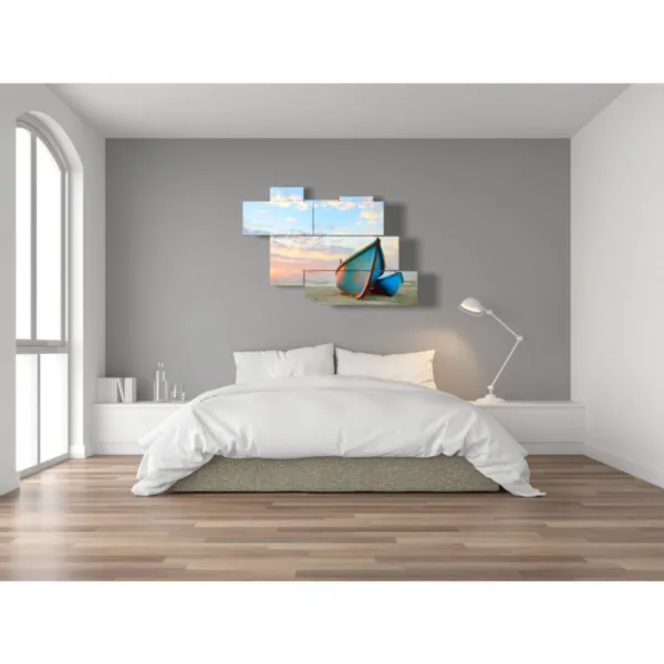 Boots-Drucke bei Sonnenuntergang