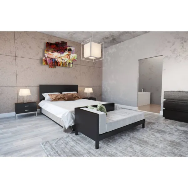 Gemälde von Frauen, Rückenansicht, und Bett