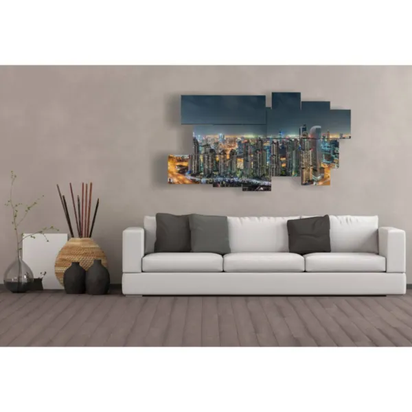 fotografie skyline Dubai di notte