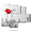 still life paintings photos with poppy - version: 5 pannelli 104x90cm