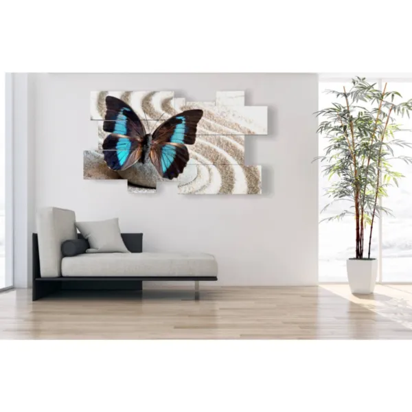 blue butterfly print