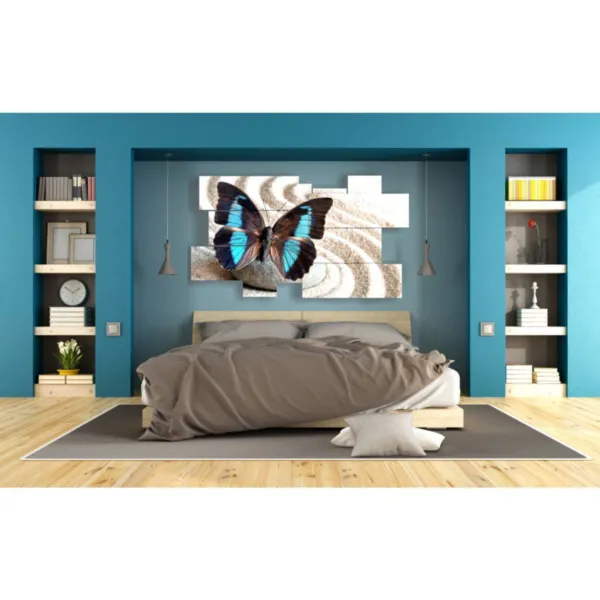 Tableaux papillons en sable blanc