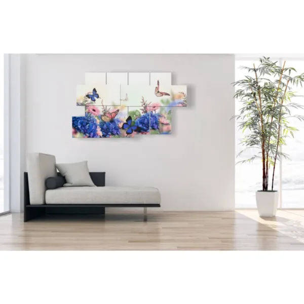 art mural de fleurs et de papillons