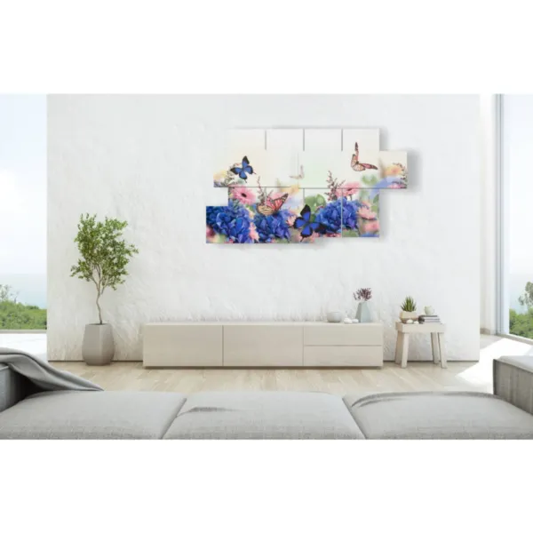 Póster de flores y mariposas