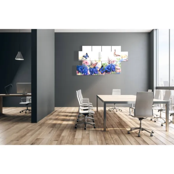 decorazioni murali di fiori con farfalle