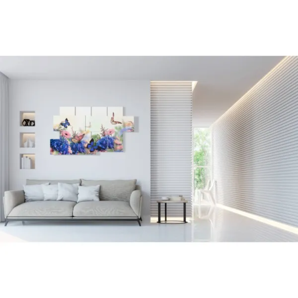 Floral paintings with butterflies