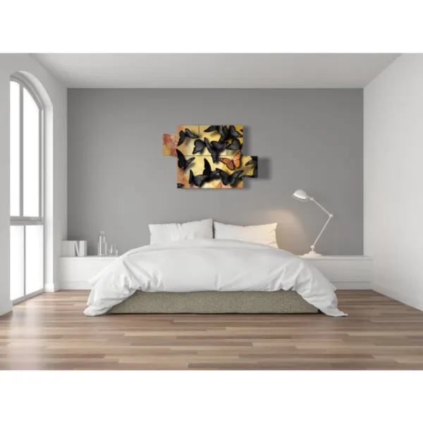 tableaux de papillons noirs et jaunes