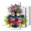 quadri immagini natura albero in fiore - version: 5 pannelli 89x85cm