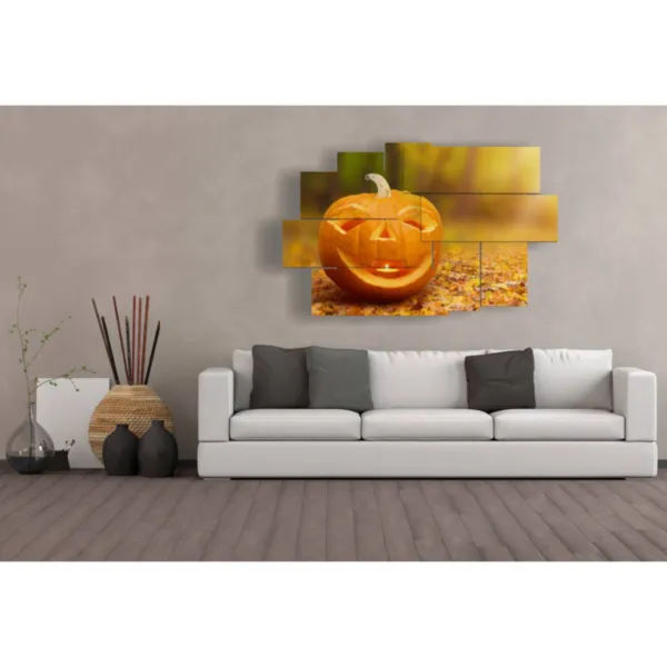 Herbstdruck mit Kürbissen