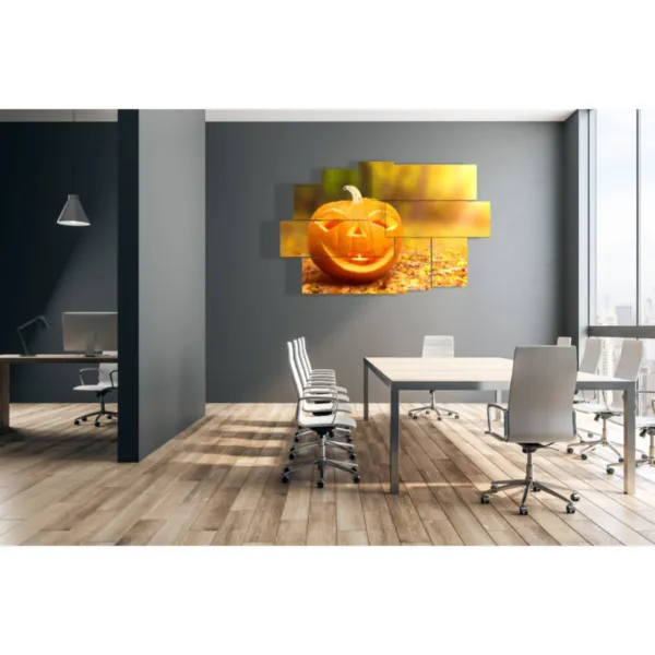 Decoración de otoño con calabazas