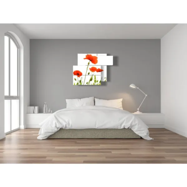 art avec des coquelicots rouges