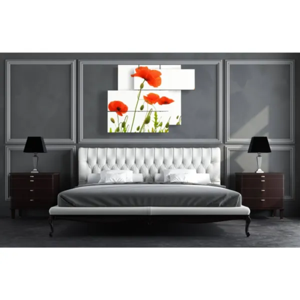 peintures stylisées de coquelicots rouges