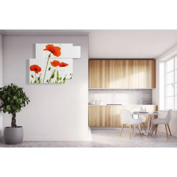 estampes stylisées de coquelicots rouges