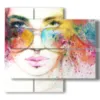 paintings modern women in color - version: 4 pannelli 91x85cm