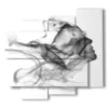 painting dedicated to women in a profile of gray smoke - version: 5 pannelli 106x98cm