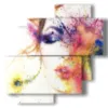 tableaux abstraits femmes peignant oeil - version: 4 pannelli 77x78cm