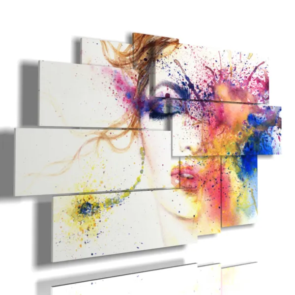 Abstract women''s paintings with eye imagery in painting