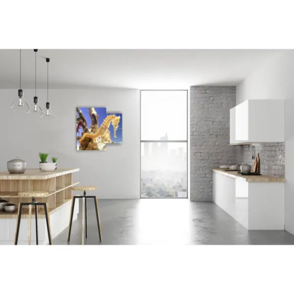 Abstract paintings with fish for the living room