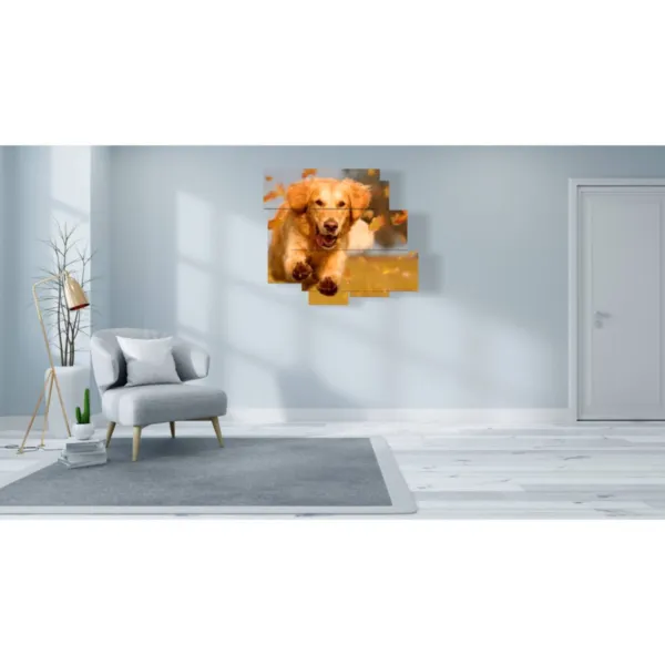 decorazioni cane in foglie