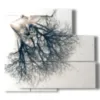 paintings of women in black and white with branched effect - version: 5 pannelli 102x93cm