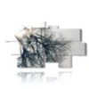 paintings of women in black and white with branched effect - version: 9 pannelli 187x108cm