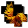 foto cuadros mujer petalos de girasol - version: 4 pannelli 97x97cm