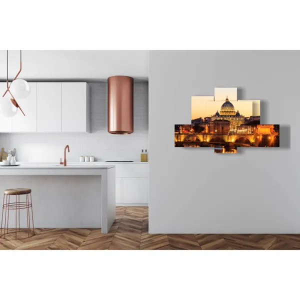 Tableau avec une image de Rome le soir pour un séjour.