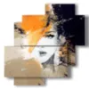 peintures 3d estampes abstraites portrait de femme - version: 4 pannelli 77x78cm