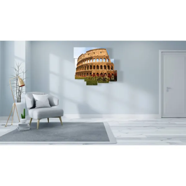 Interior designs featuring images of Rome in springtime.