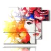 paintings women with hat of flowers - version: 6 pannelli 122x96cm