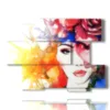 quadri donne con cappello di fiori - version: 6 pannelli 129x94cm