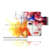 paintings women with hat of flowers - version: 7 pannelli 157x90cm
