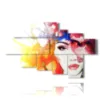 quadri donne con cappello di fiori - version: 7 pannelli 173x106cm