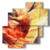 tableau avec des images peintes abstraites jaunes et rouges - version: 4 pannelli 77x78cm