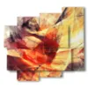 quadro con immagini dipinti astratti giallo e rosso - version: 5 pannelli 106x98cm