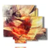 tableau avec des images peintes abstraites jaunes et rouges - version: 6 pannelli 113x99cm