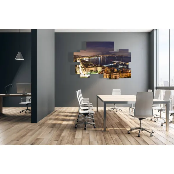 Decoración, cuadro abstracto, ciudad.