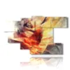 bild mit gelben und roten abstrakt gemalten bildern - version: 7 pannelli 172x103cm